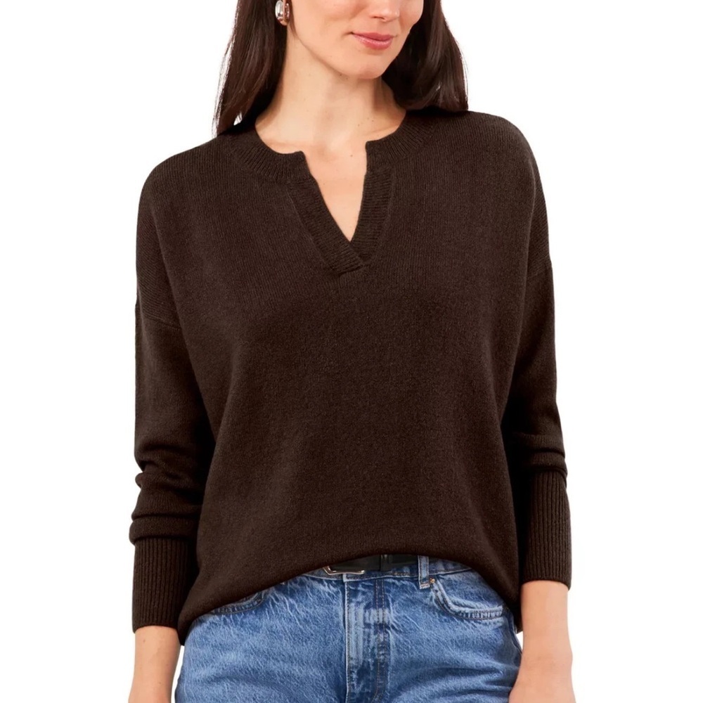 NWOT cozy brown Vince Canute vneck sweater